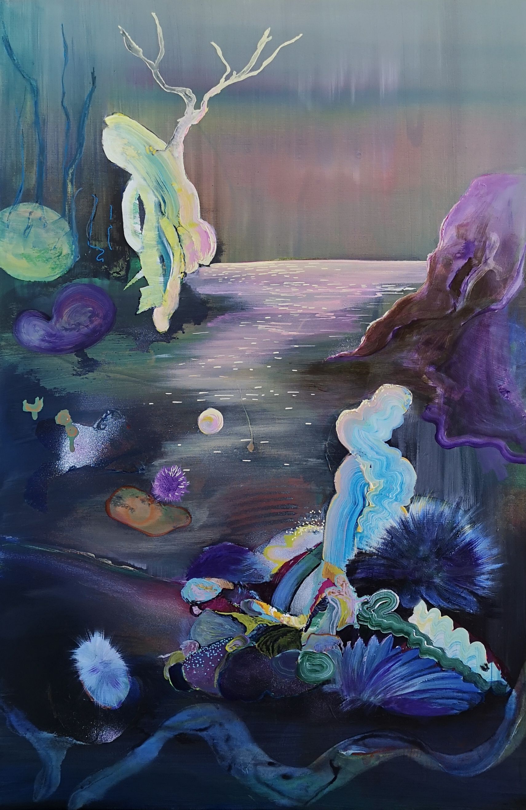 Abstract nature-inspired artwork for office space