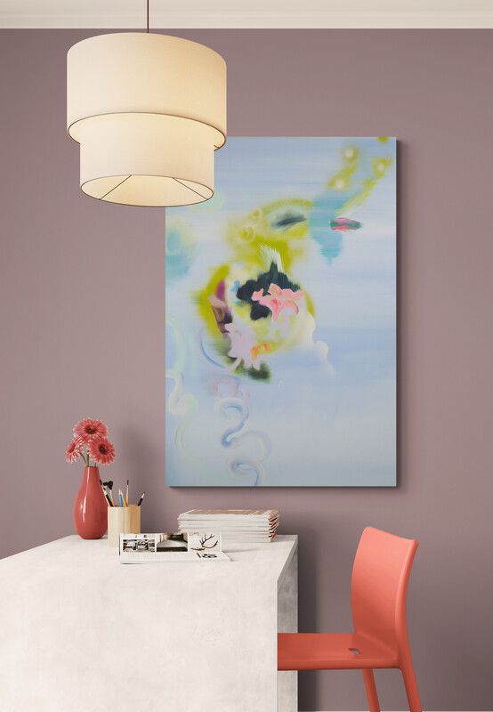 Abstract nature-inspired artwork in interior