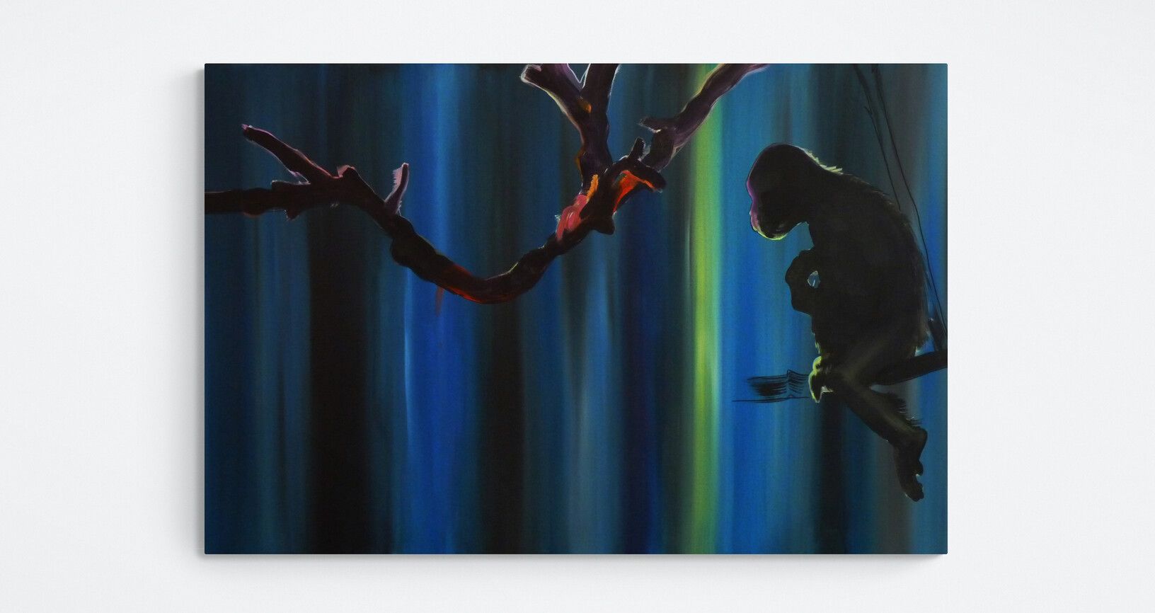 abstract painting waterfall monkey