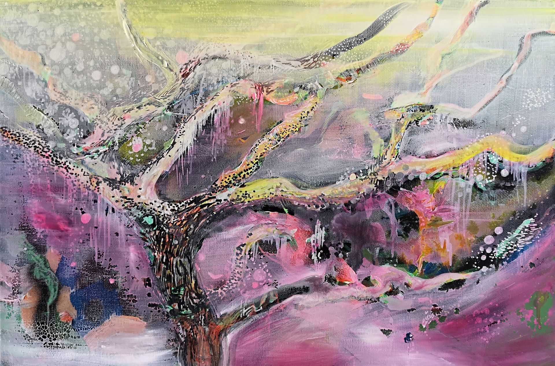 Abstract nature-inspired artwork for office space