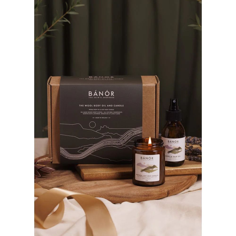 Bánór Wool Body Oil and Candle