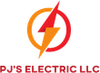 PJ's Electric LLC logo with orange and red lightning bolt icon and company name in red text