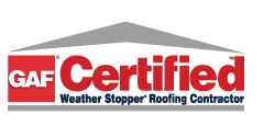 The logo for gaf certified weather stopper roofing contractor