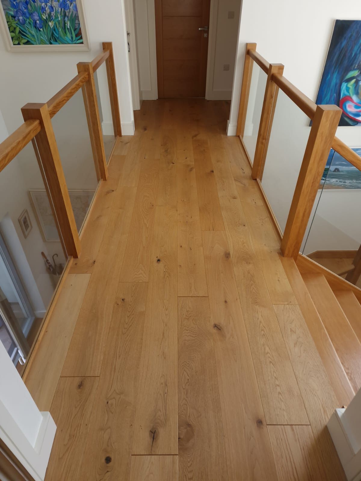 Plank wood flooring landing, Kingsbridge
