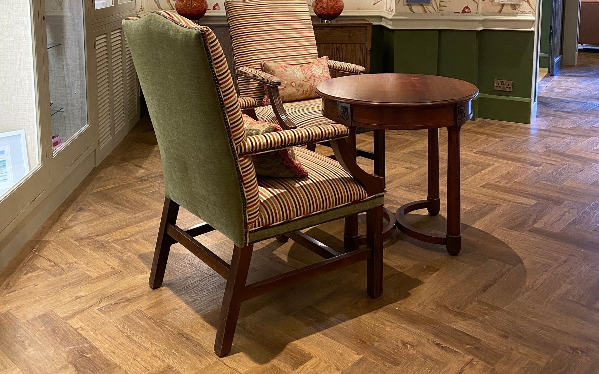 Herringbone Amtico flooring in hotel in Thurlestone, South Devon 