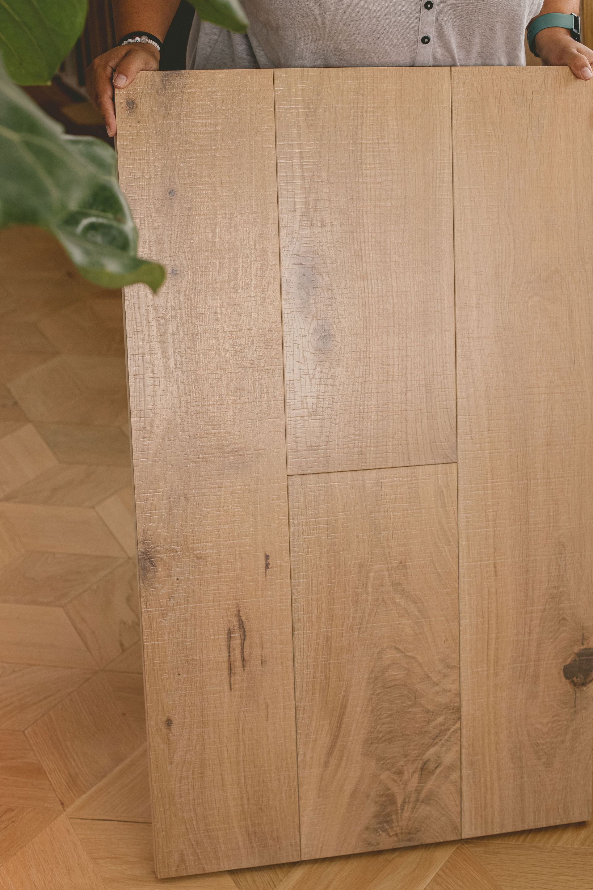 Engineered Wood flooring sample in Showroom in Kingsbridge