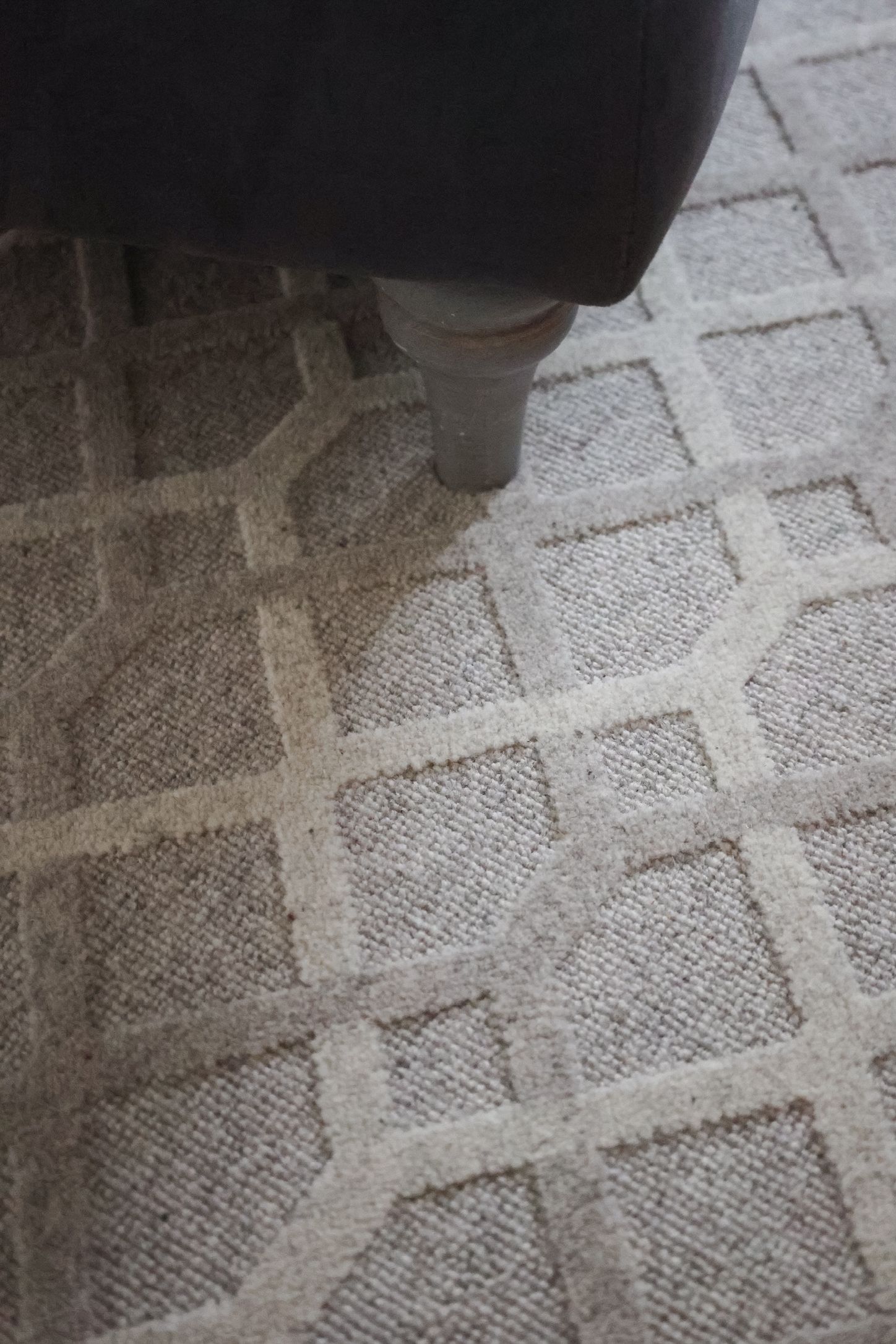 Patterned Wool Carpet in living space, South Hams