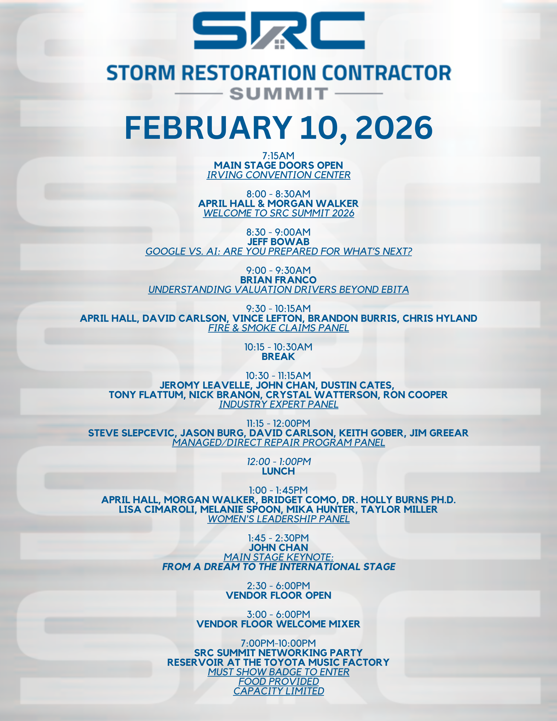 SRC Summit 2026 - #1 Storm Restoration Conference