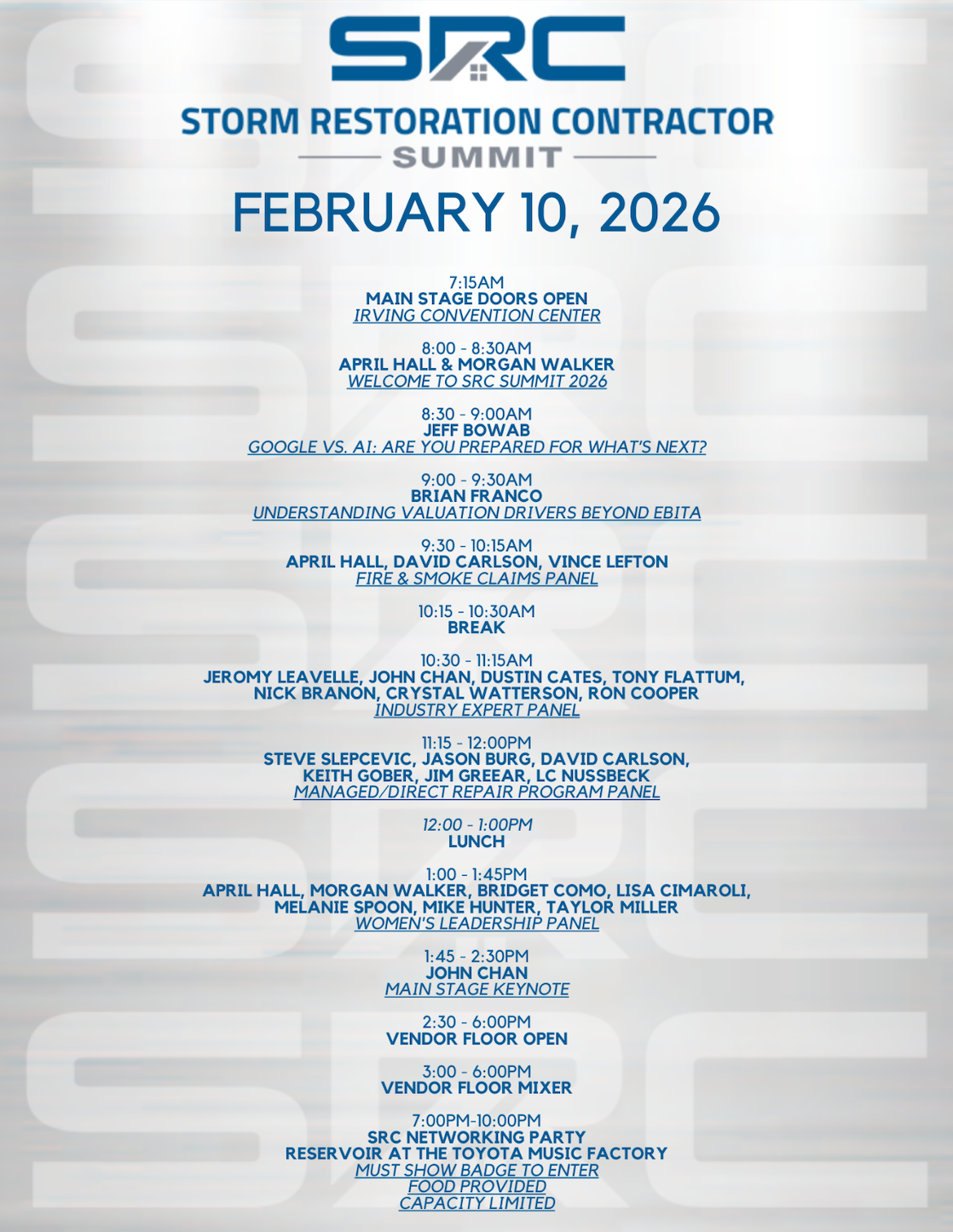 SRC Summit 2026 - #1 Storm Restoration Conference