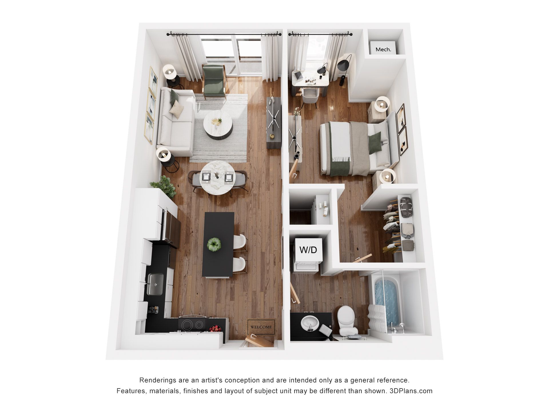 The Bert floor plan, 2 bedroom, 1,692 square feet, second floor