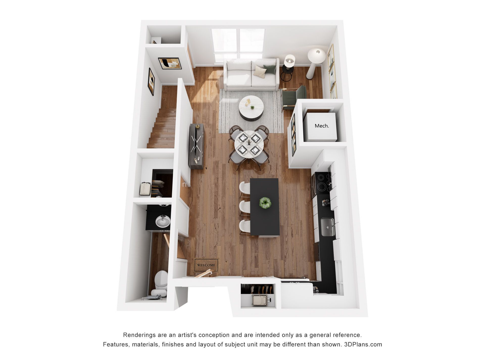 The Bert floor plan, 2 bedroom, 1,692 square feet