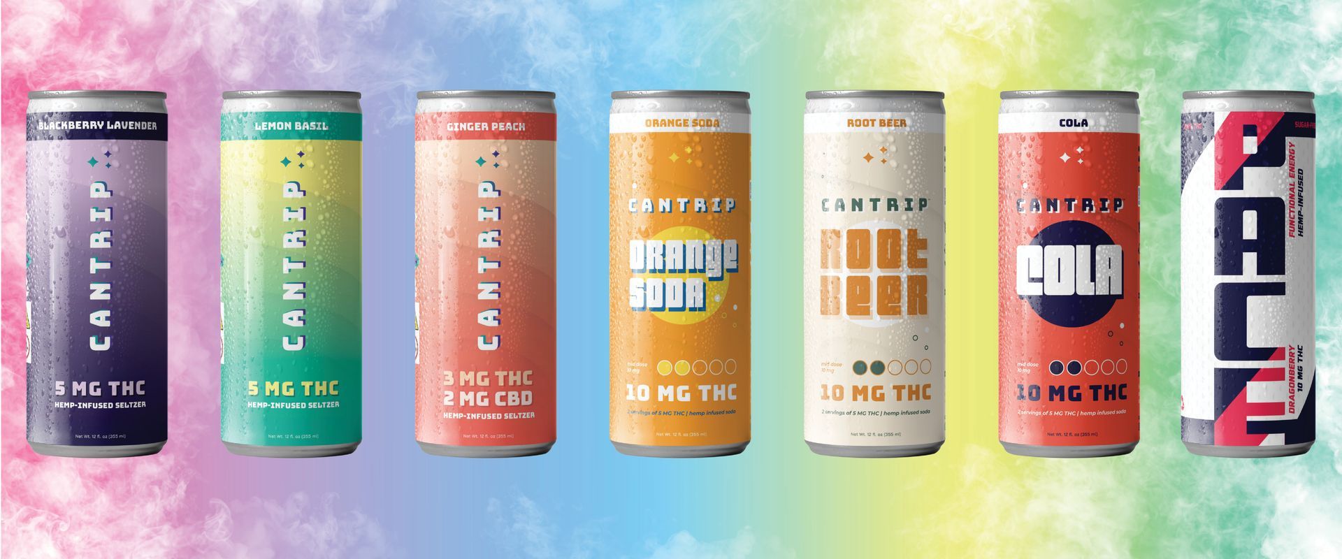 Cantrip infused drinks lineup.