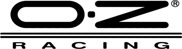 Logo OZ Racing di colore nero, composto dalle lettere OZ con il simbolo di un marchio registrato sopra la scritta RACING.