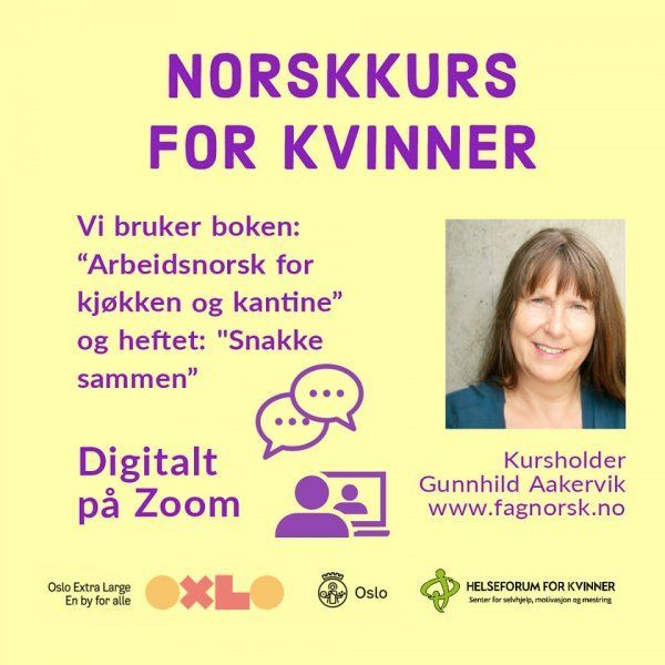Norskkurs 3 mai - 28 juni kl. 10-12