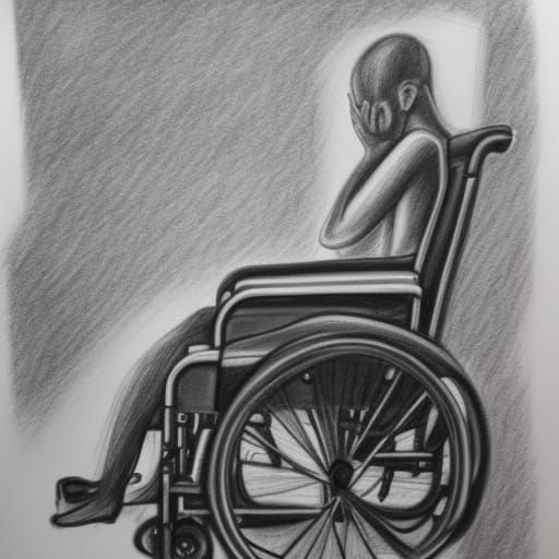 Frustrated person in a wheelchair because of wait times for disability claims
