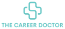Logo for The Career Doctor: a teal cross/S shape above 