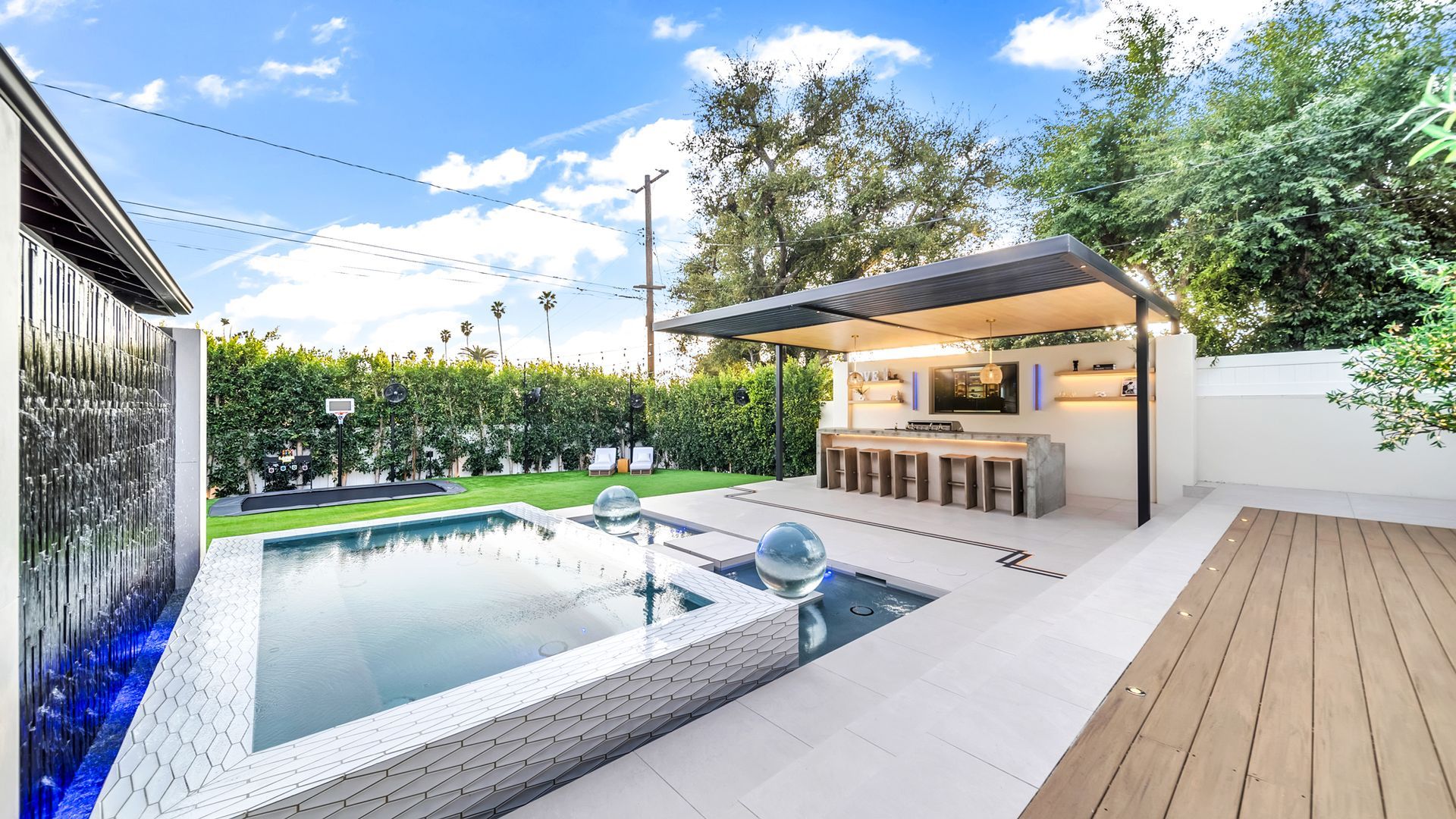 Custom pool and outdoor living space in Los Angeles. Designed and built by Westmod.