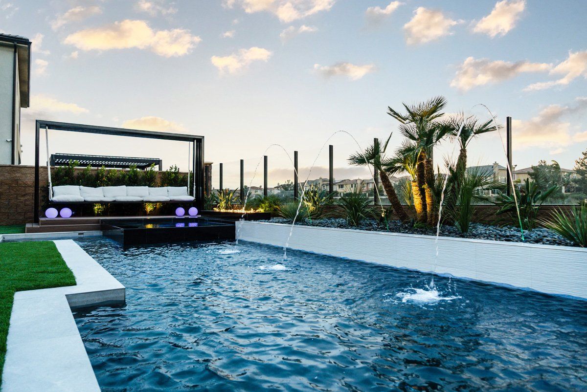 Luxury Swimming pool in Porter Ranch, CA.