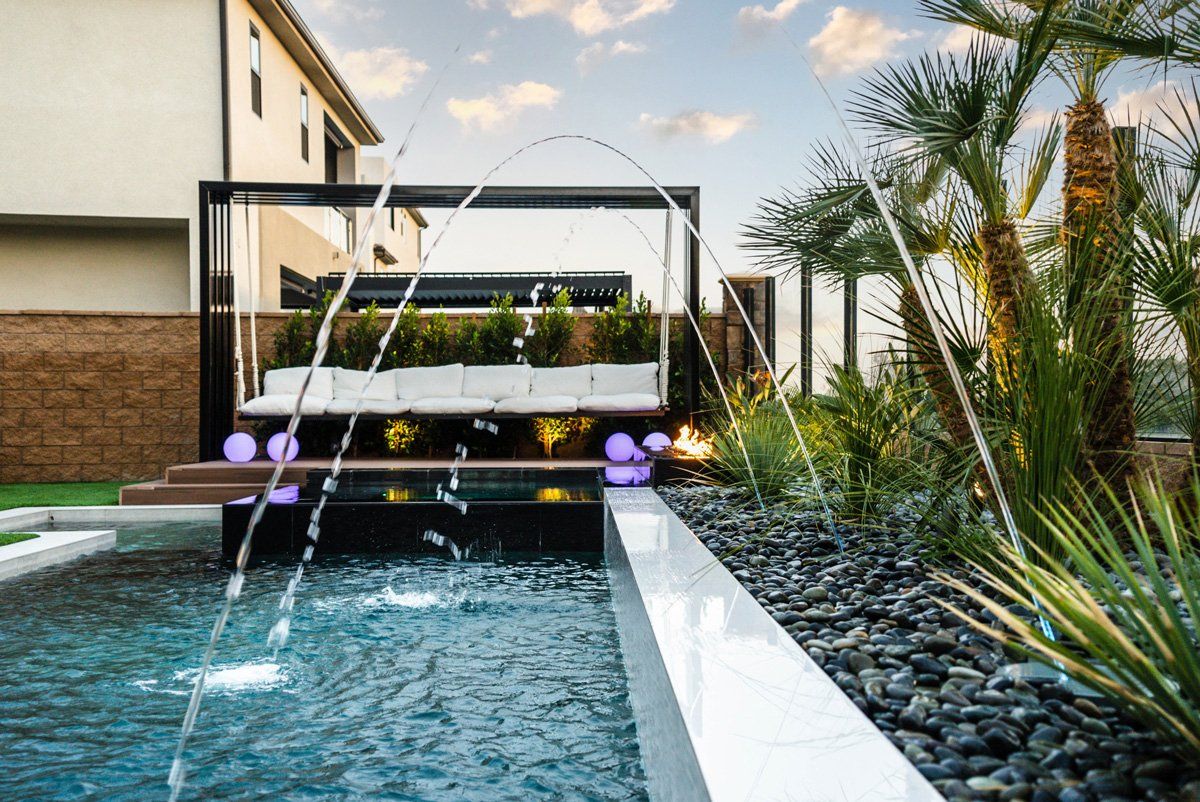 Luxury Swimming pool in Porter Ranch, CA.