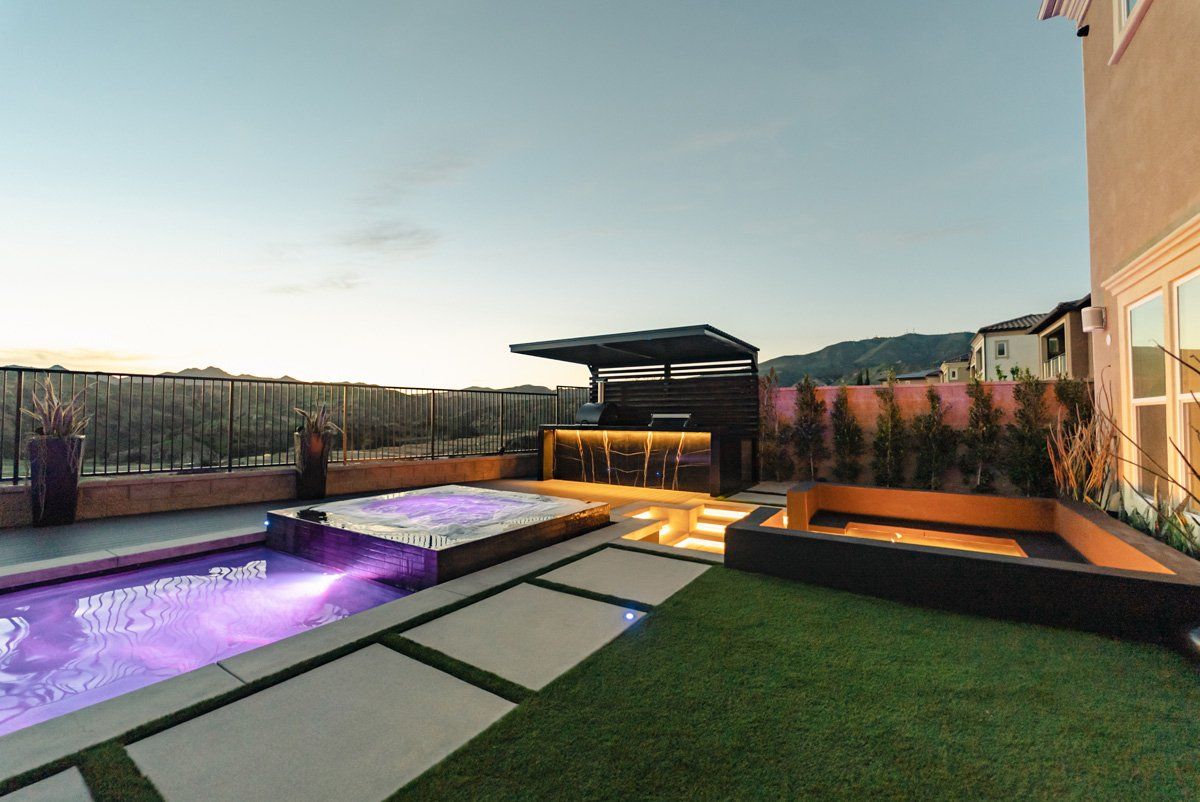 luxury pool and outdoor living space