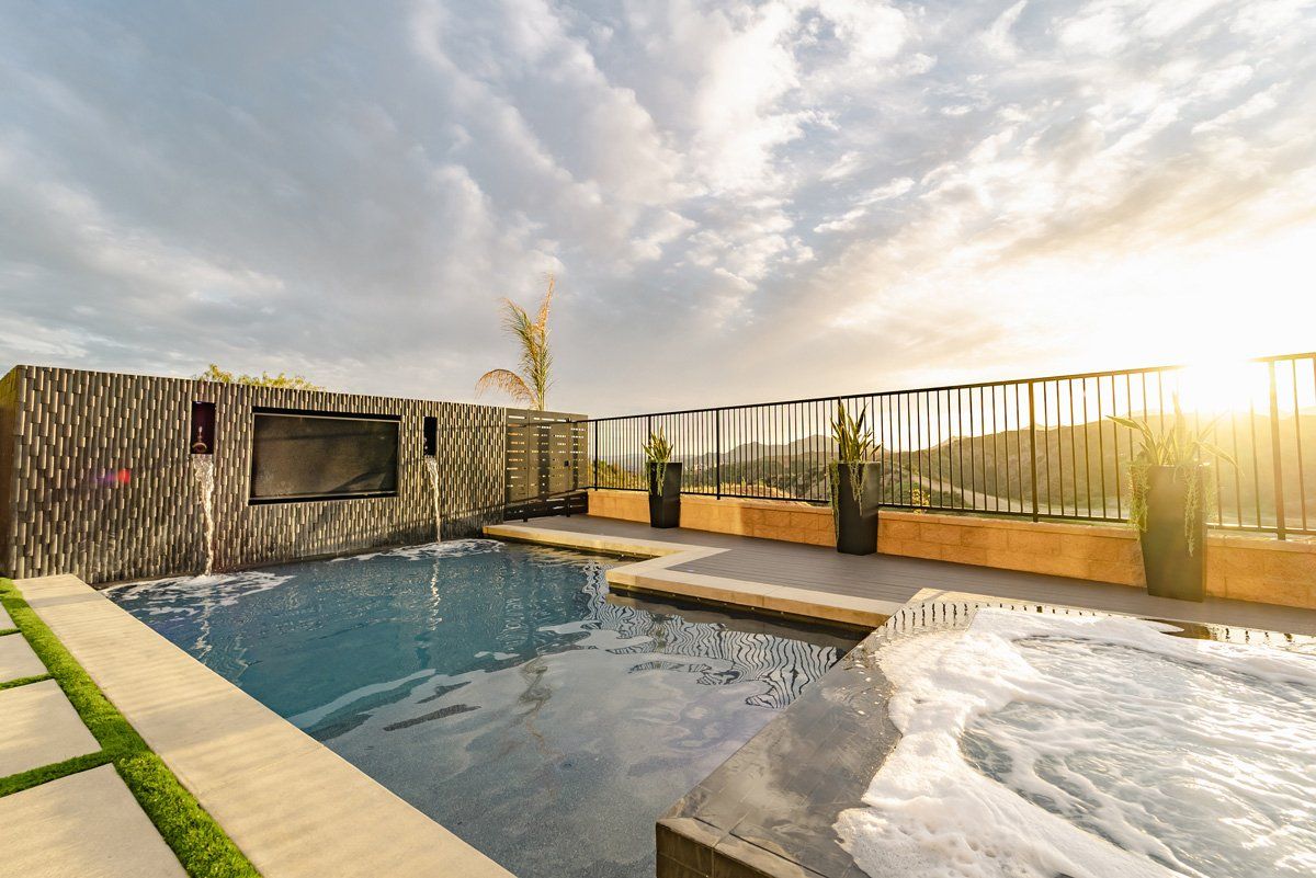 Luxury Swimming pool in Porter Ranch, CA.