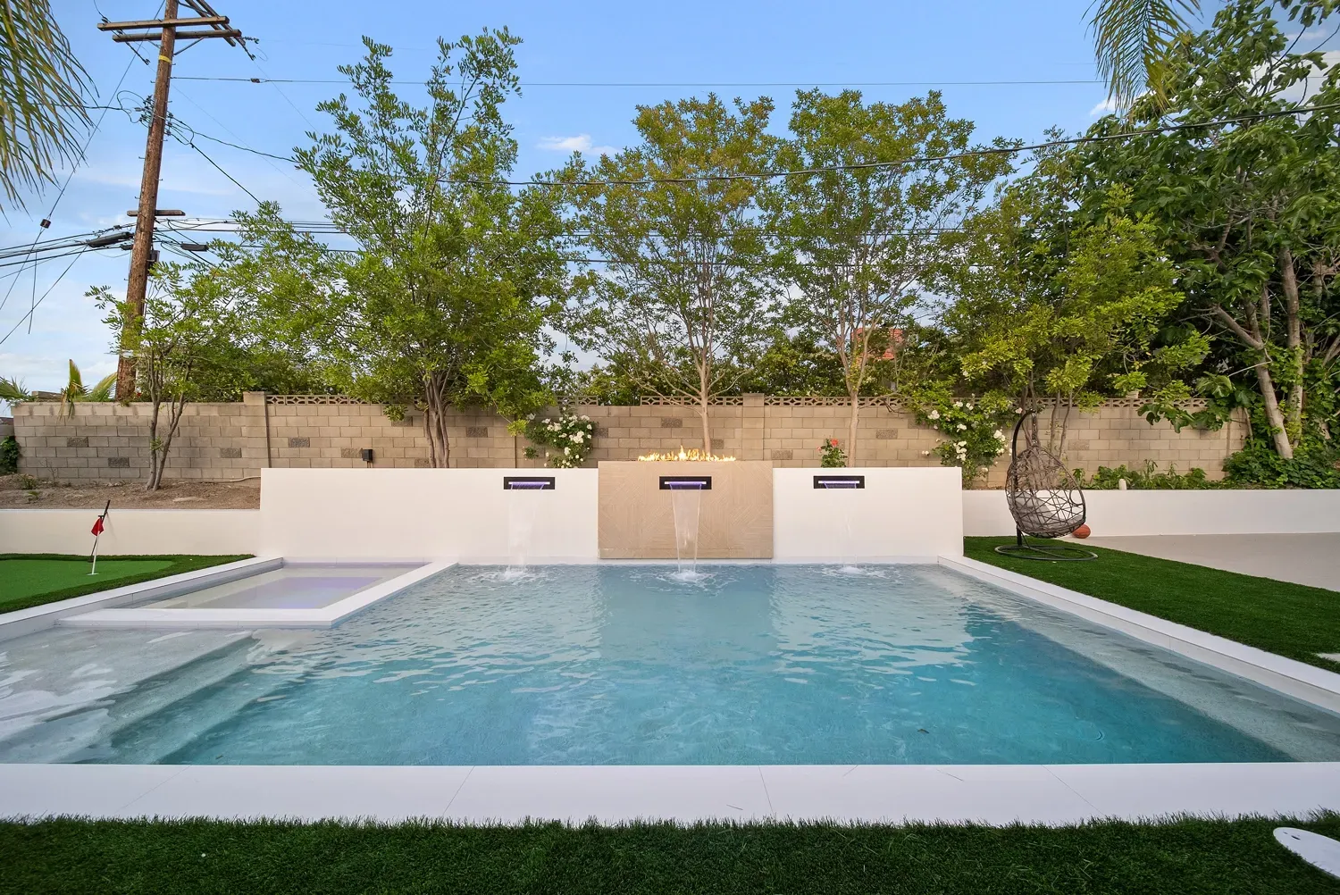 luxury pool and outdoor living space