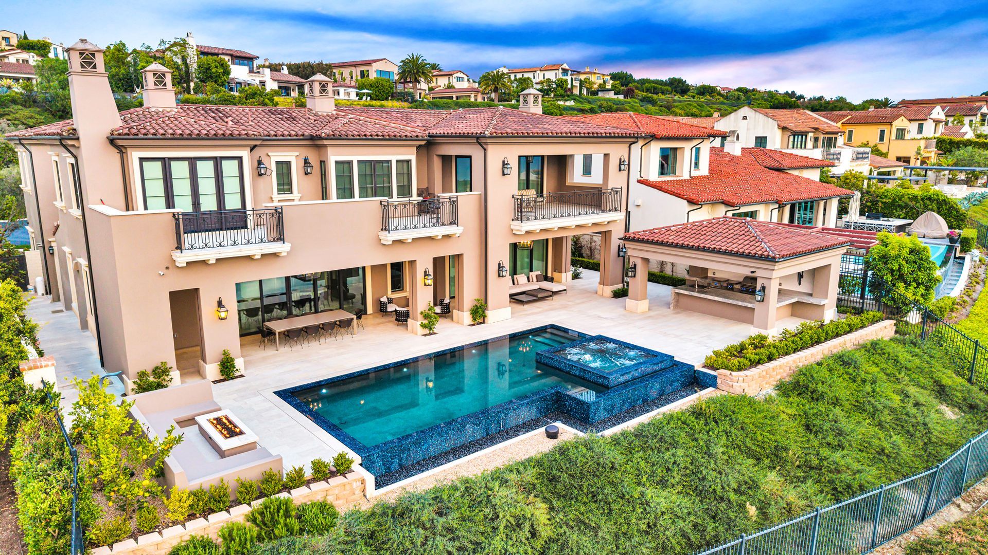 luxury pool and outdoor living space