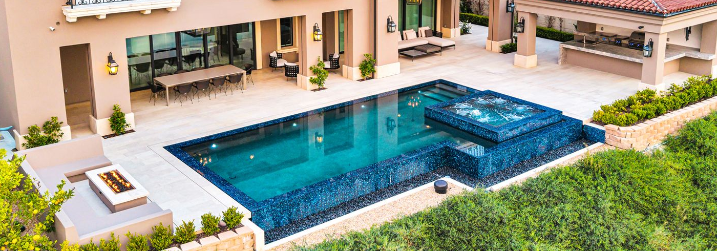 luxury pool and outdoor living space