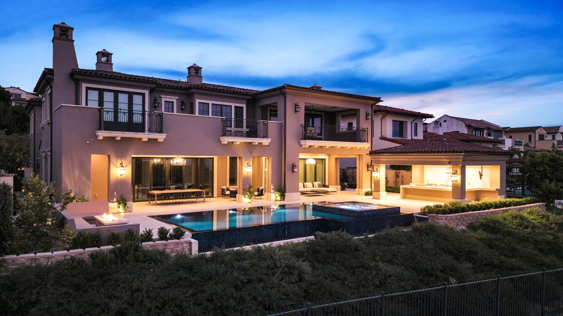 luxury pool and outdoor living space