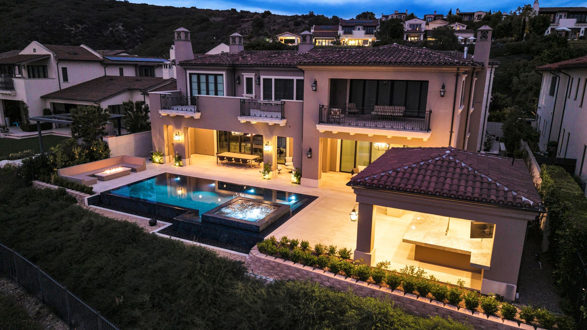 luxury pool and outdoor living space