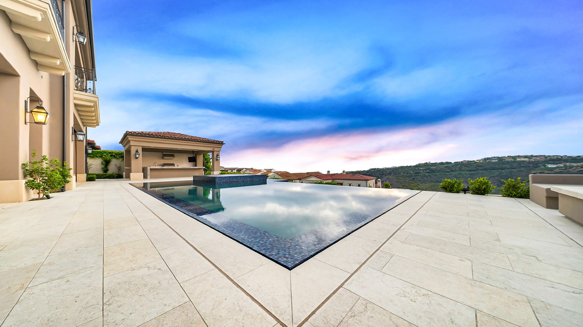 luxury pool and outdoor living space