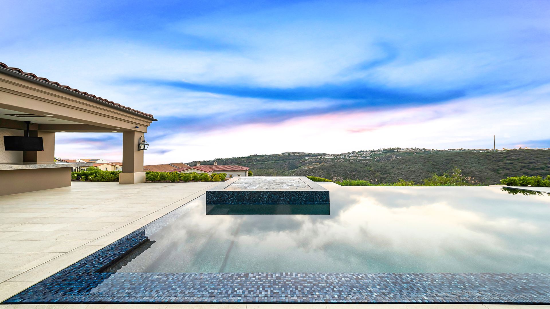luxury pool and outdoor living space
