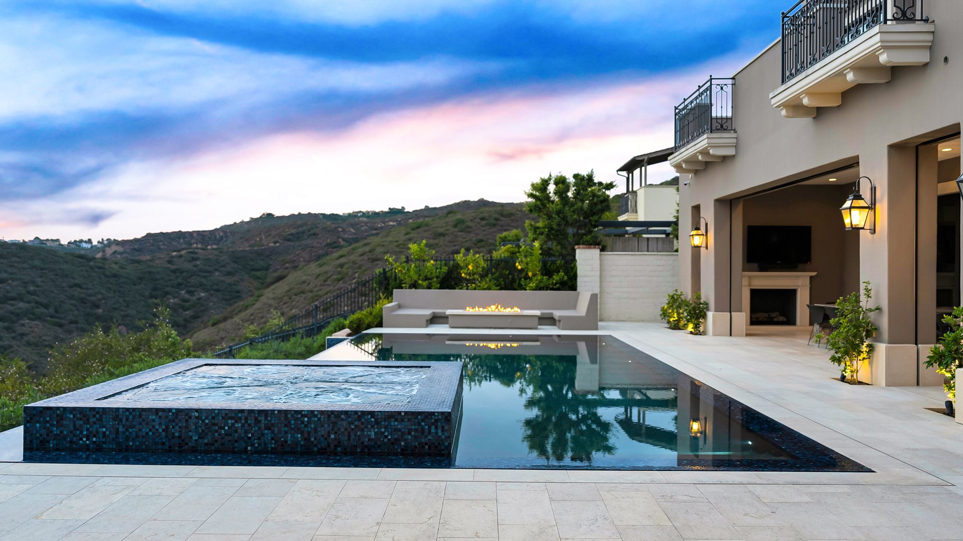 luxury pool and outdoor living space