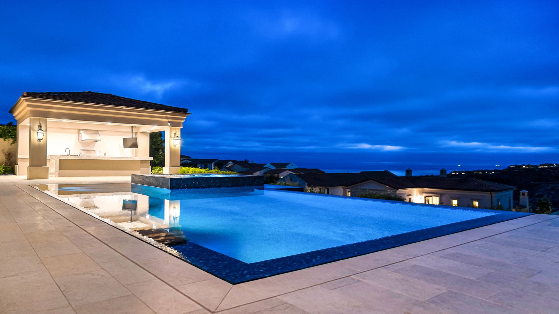 luxury pool and outdoor living space
