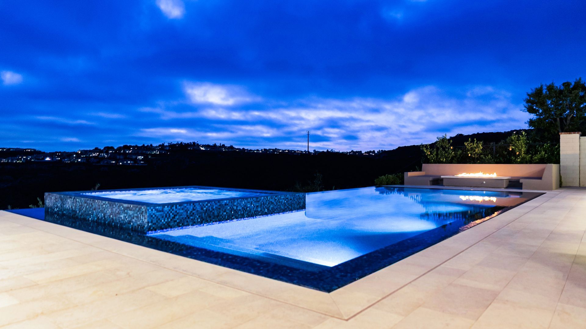 luxury pool and outdoor living space