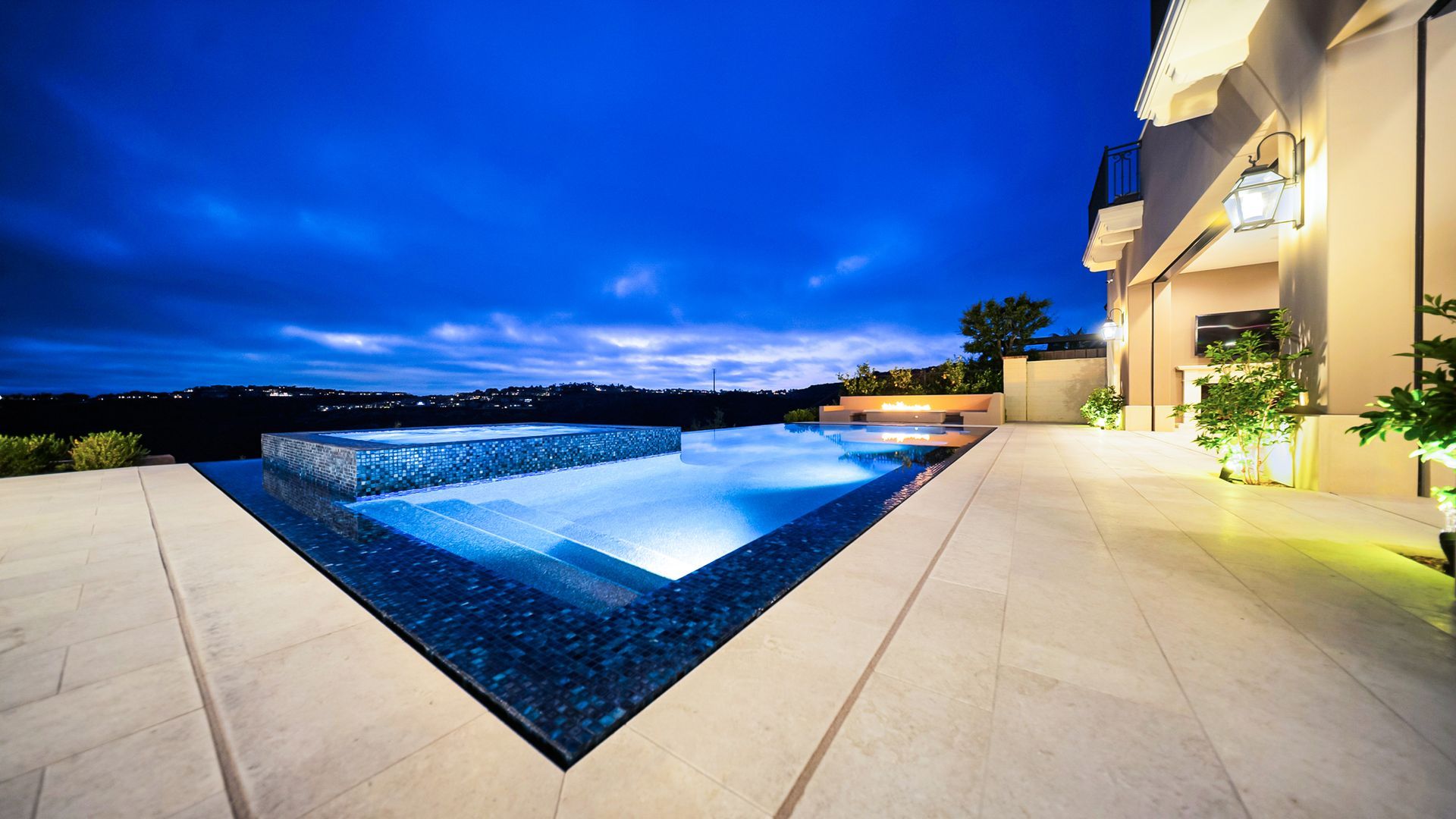 luxury pool and outdoor living space
