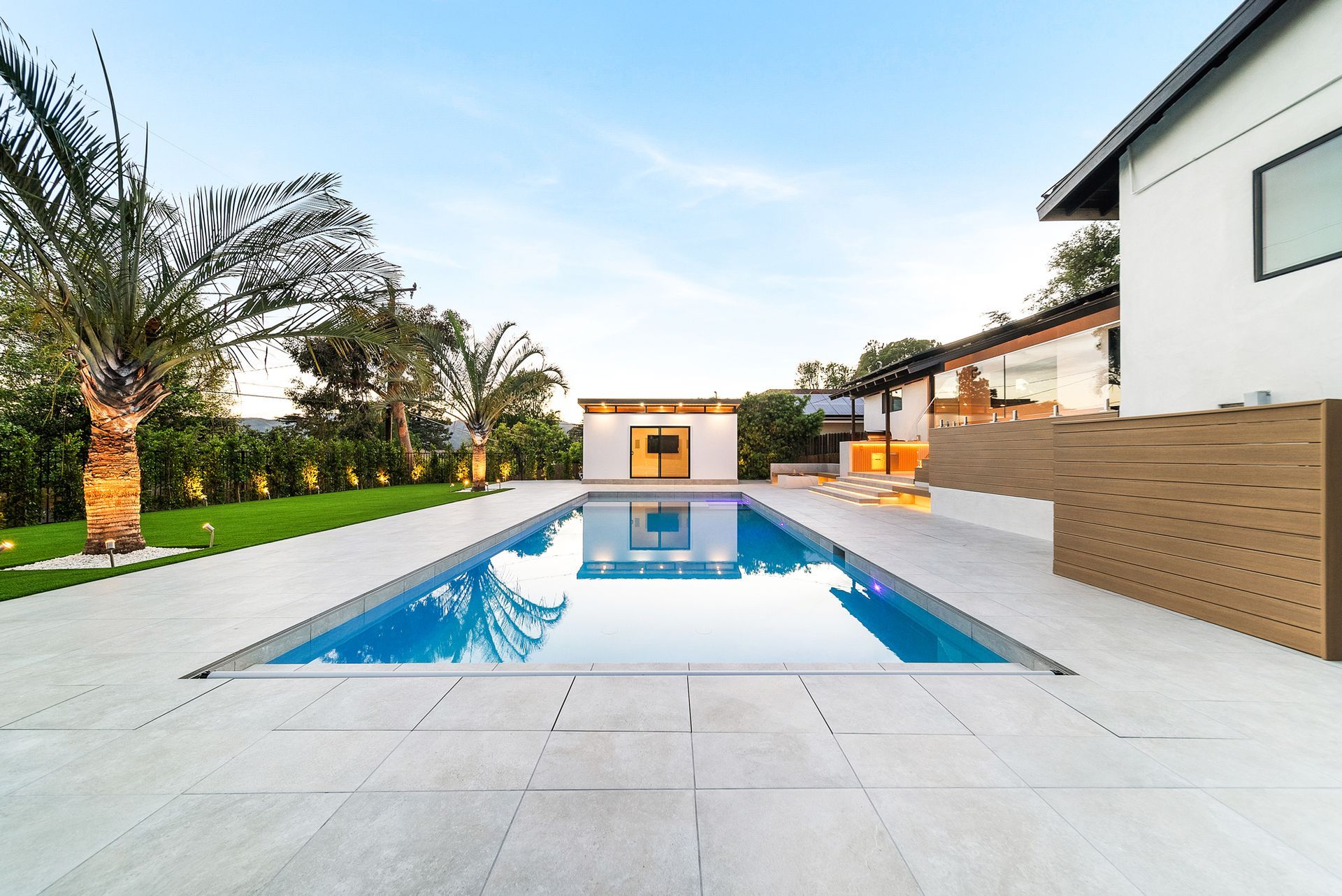 luxury pool and outdoor living space