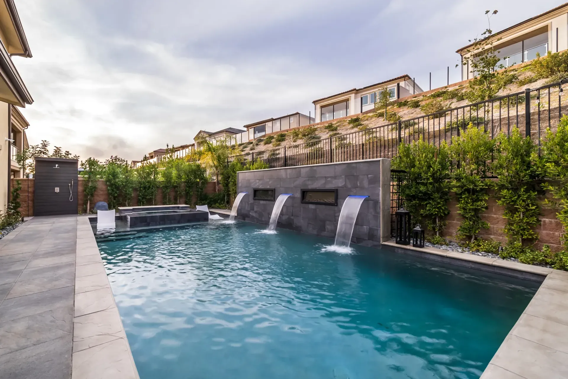 luxury pool and outdoor living space