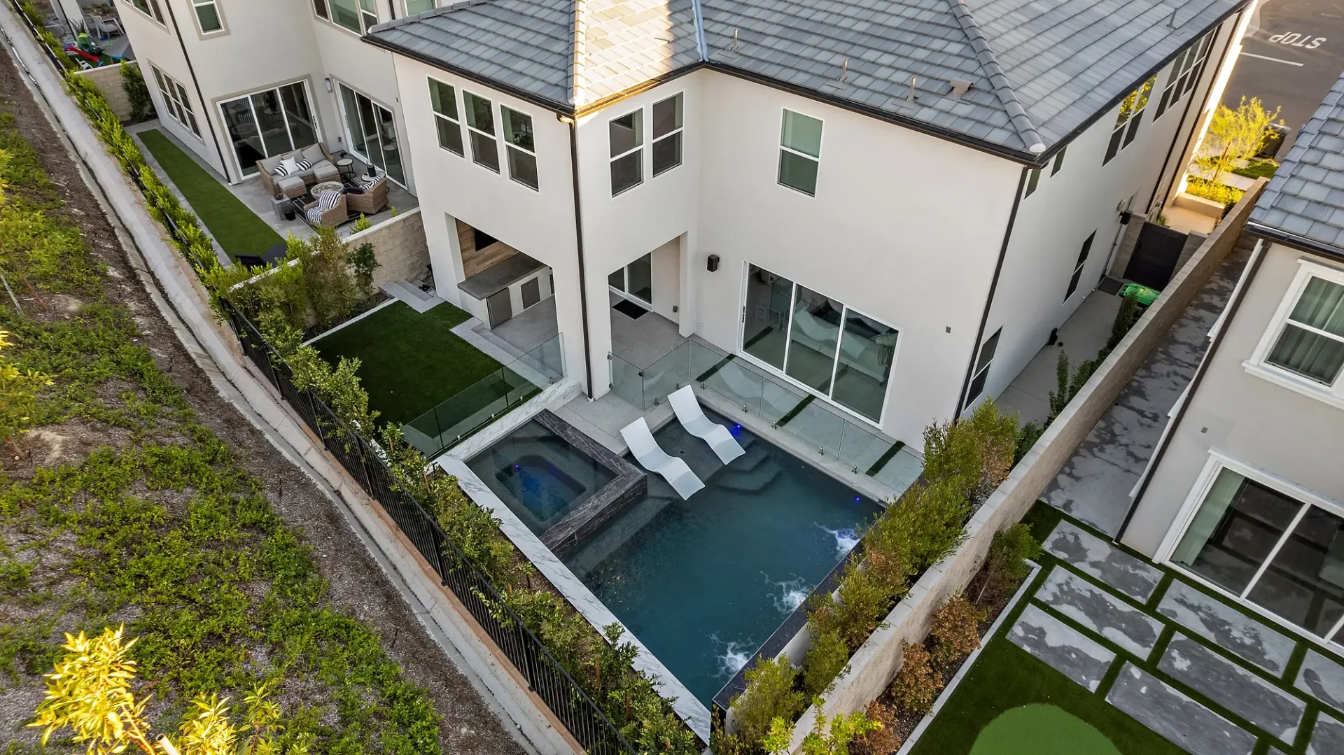 Small but luxurious pool and spa designed and built in small space by Westmod