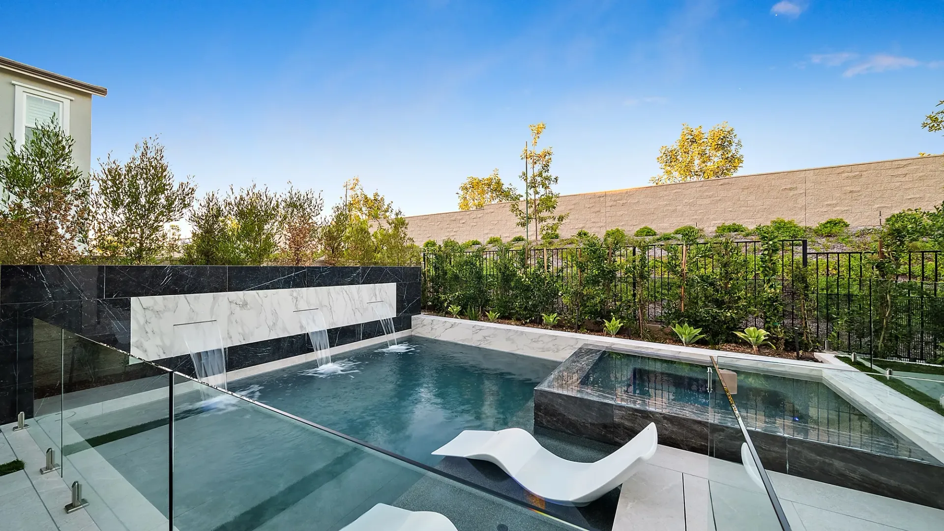 luxury pool and outdoor living space