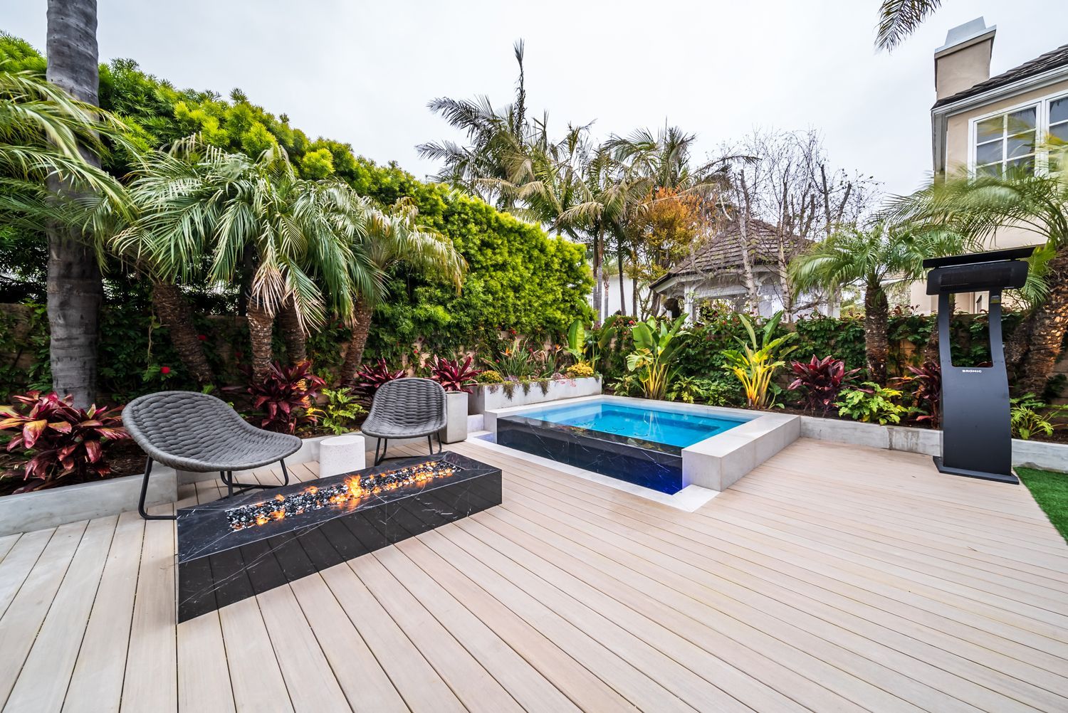 luxury pool and outdoor living space