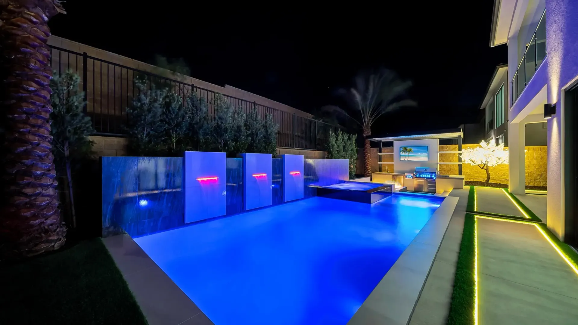 Luxury pool and outdoor living project in Los Angeles, CA. Design and build by Westmod.