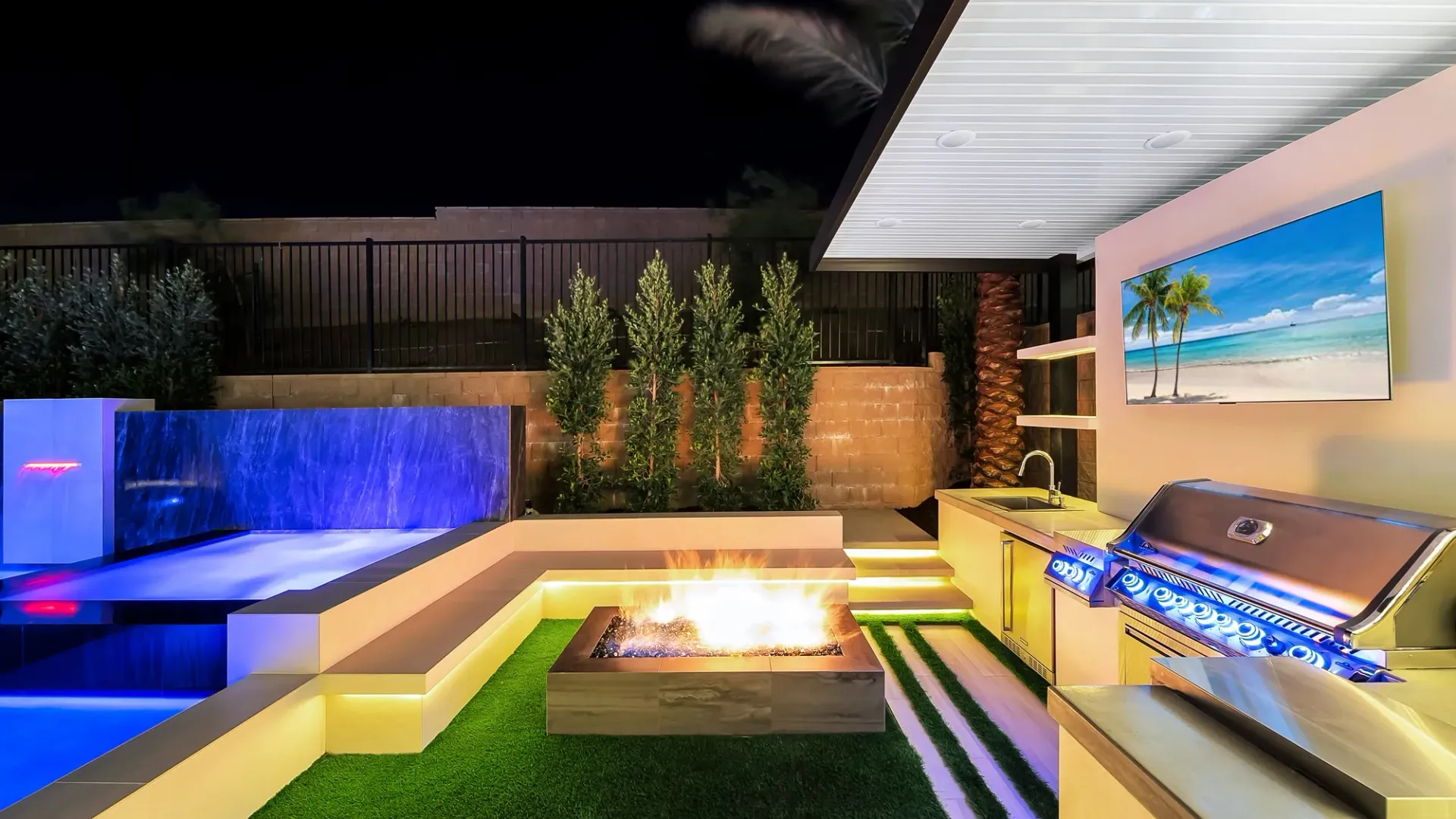 Luxury pool and outdoor living project in Los Angeles, CA. Design and build by Westmod.