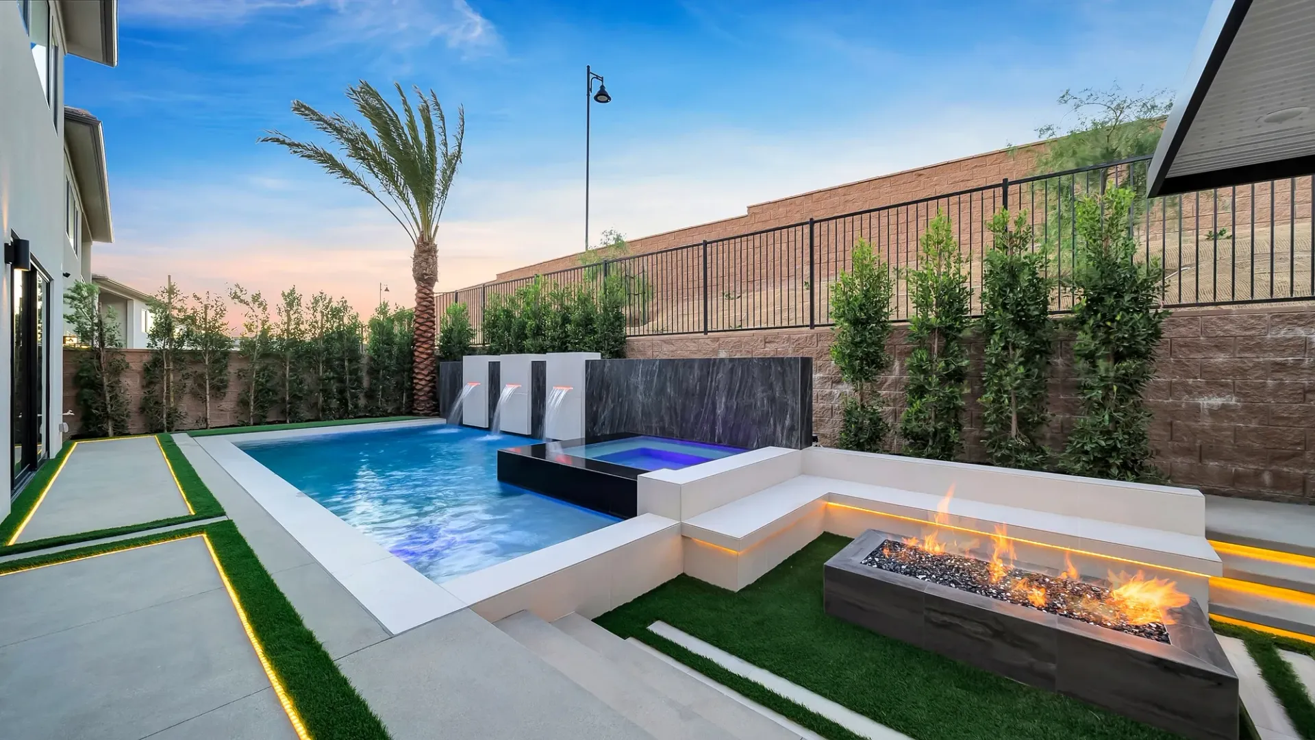 Luxury pool and outdoor living project in Los Angeles, CA. Design and build by Westmod.