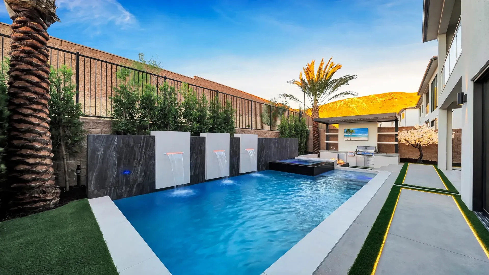 Luxury pool and outdoor living project in Los Angeles, CA. Design and build by Westmod.