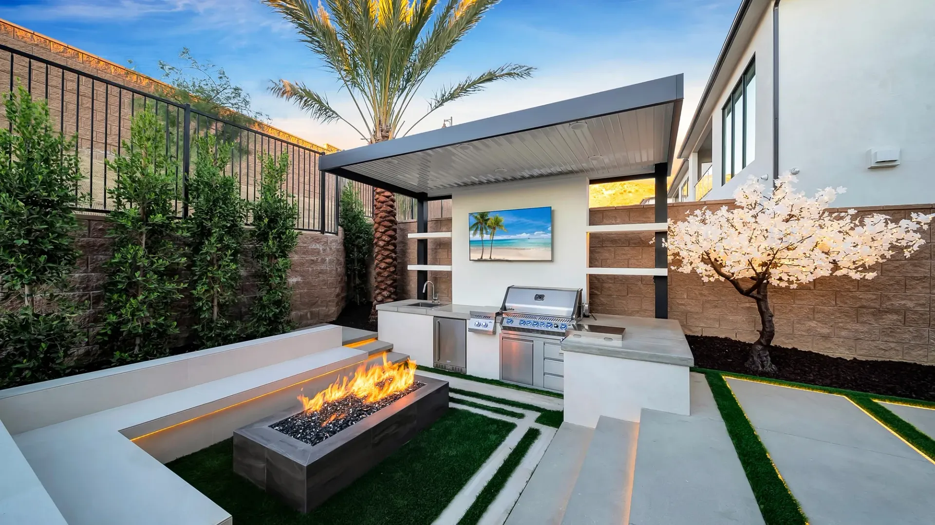 Luxury pool and outdoor living project in Los Angeles, CA. Design and build by Westmod.