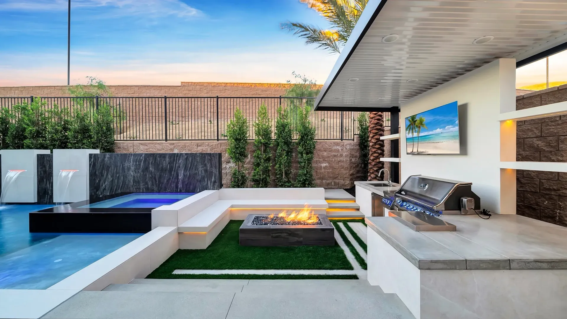 Luxury pool and outdoor living project in Los Angeles, CA. Design and build by Westmod.