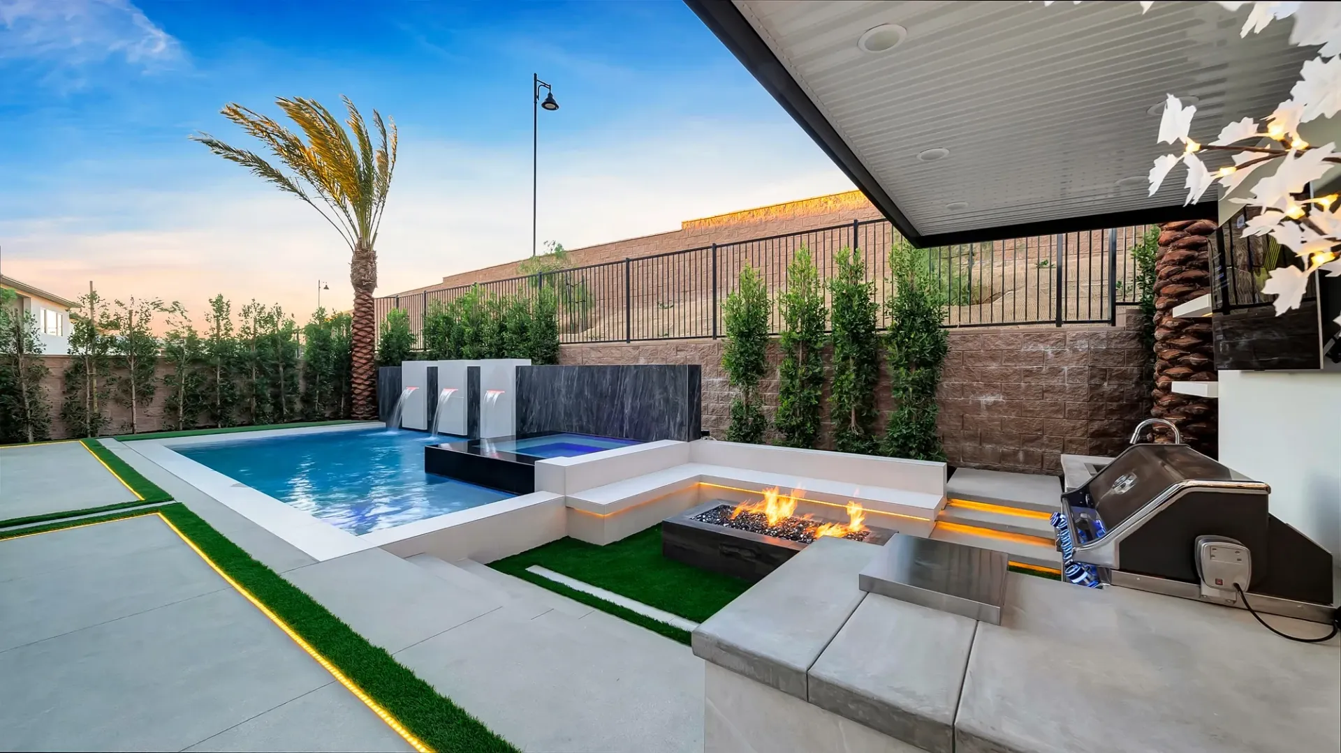 Luxury pool and outdoor living project in Los Angeles, CA. Design and build by Westmod.