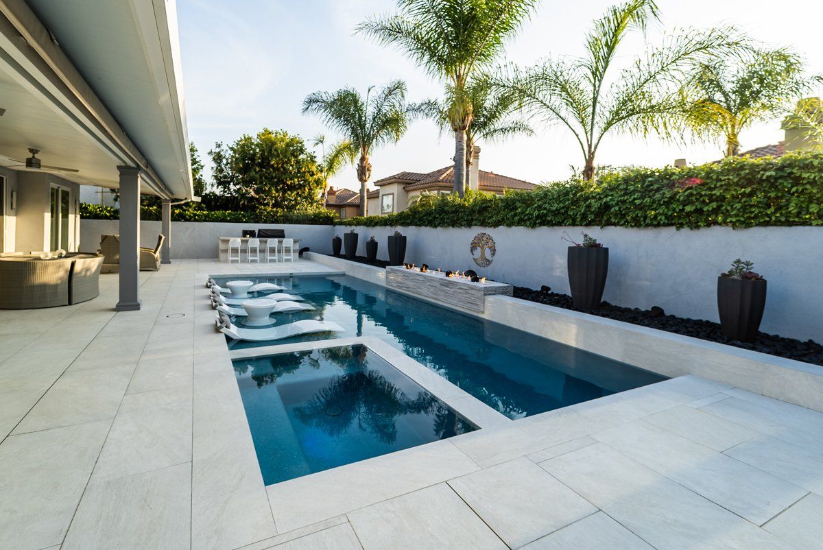 luxury pool and outdoor living space