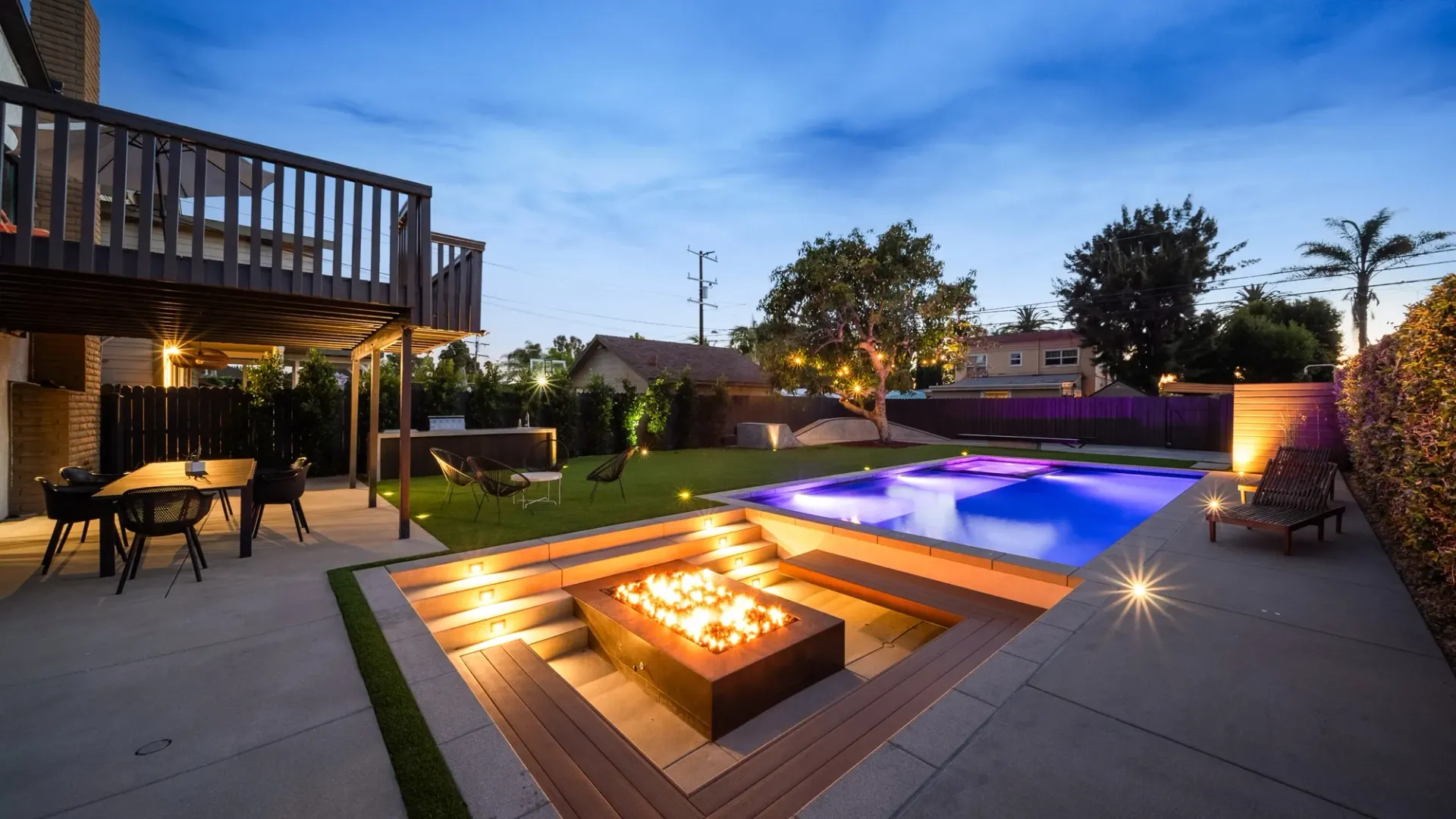 luxury pool and outdoor living space